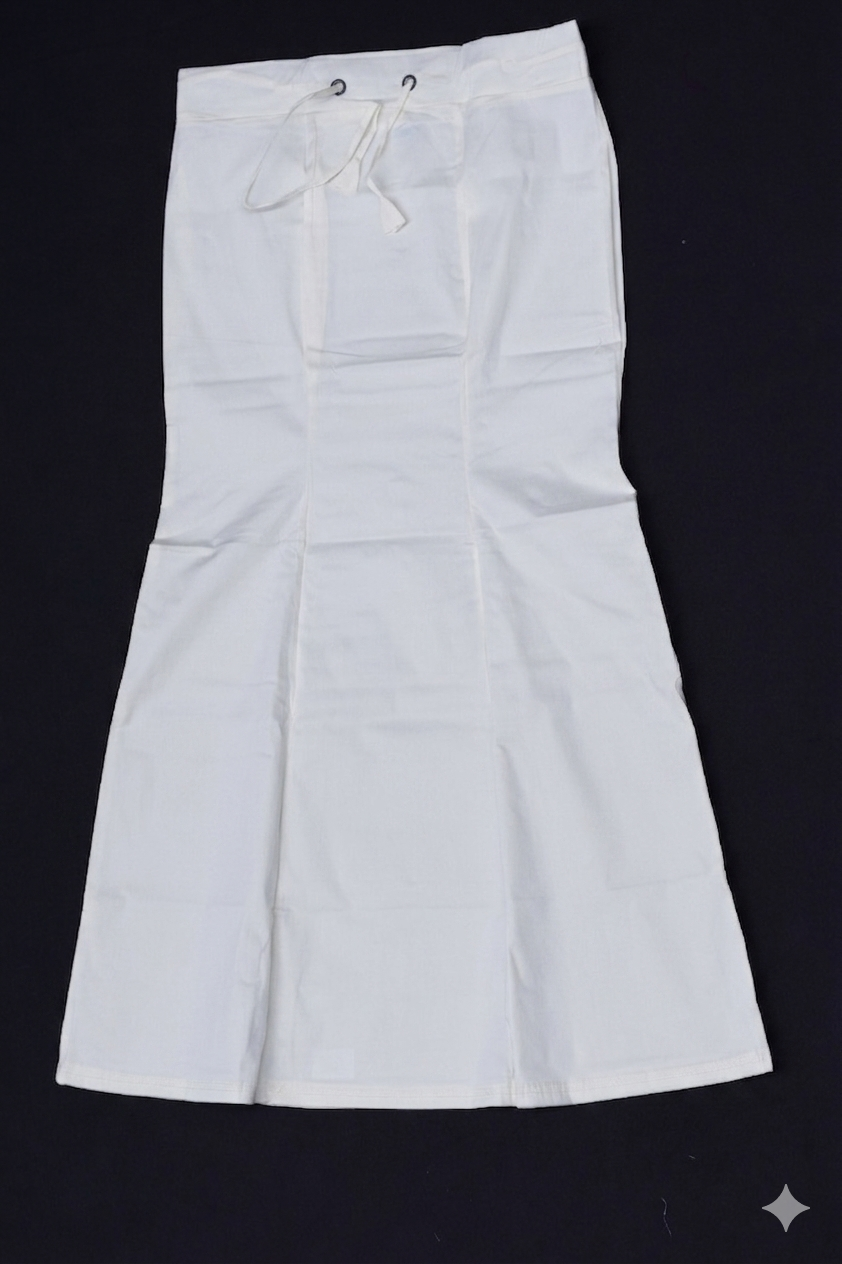 Premium Cotton Saree Shaper Petticoat with Drawstring Waist – Soft & Breathable Innerwear