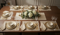 Beige & White Checkered Woven Table Mat | Elegant Dining Table Placemat | 50 cm × 33 cm