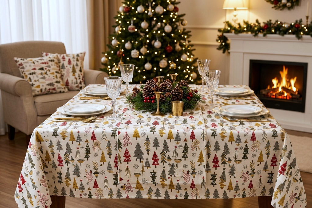 Christmas Tree Printed Fabric – 60 Inch Wide Running Material for – Nushio by Pulpel