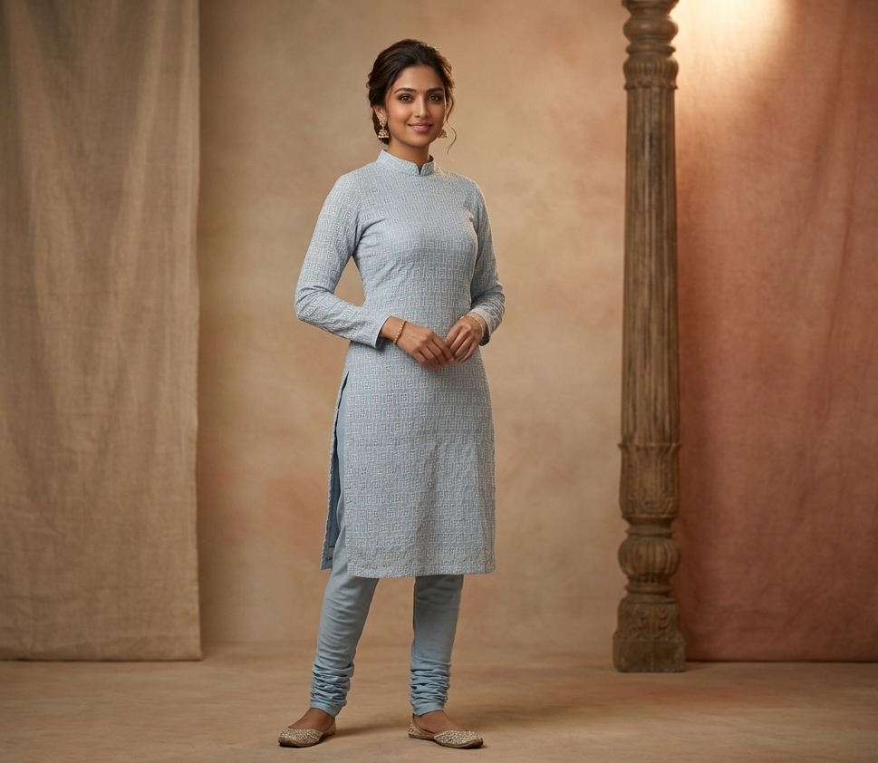 Cotton Embroidered Dress Material – 44" Width | Top 2.50 Mtr