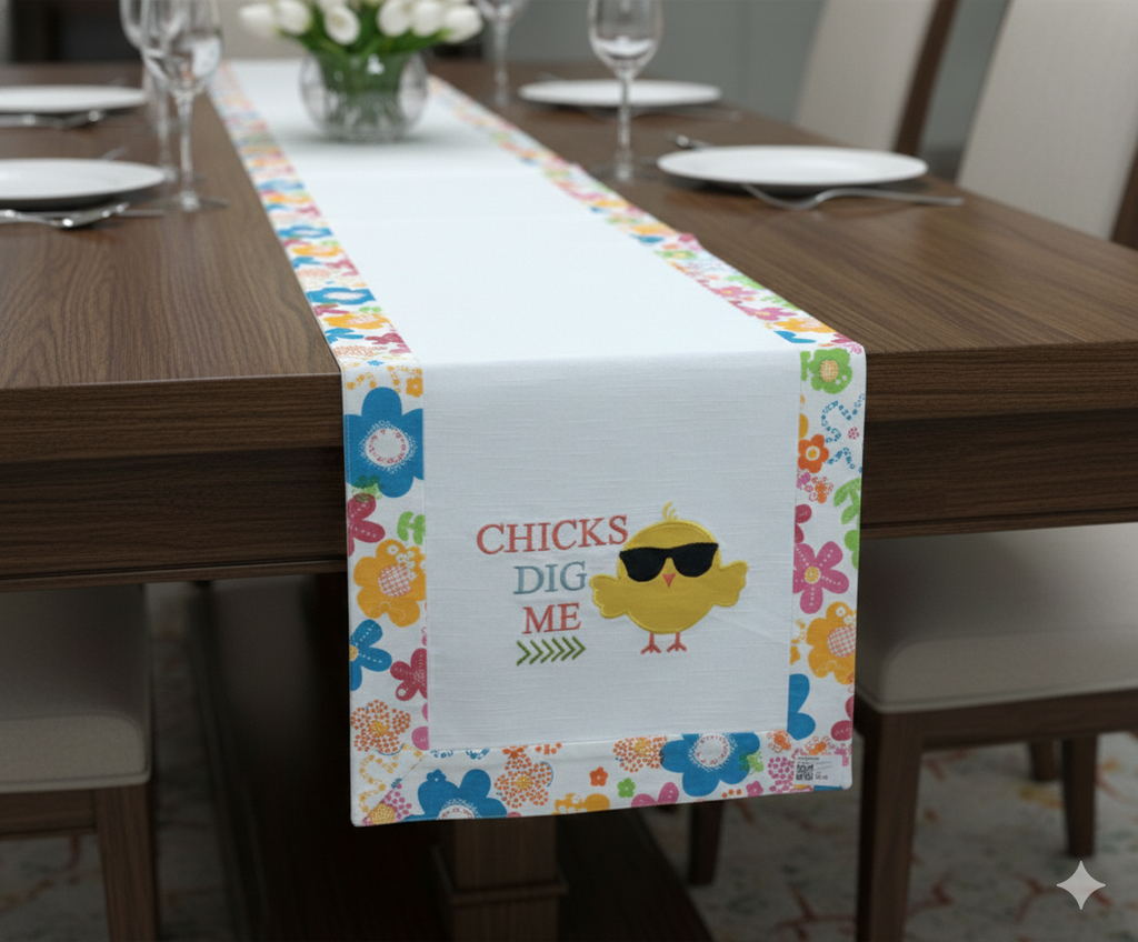 Cute Chick Floral Table Runner - 130 x 35 cm - Main Product Image - Floral - Nushio