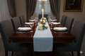 Sky Blue Textured Stripe Table Runner – 180 x 35 cm
