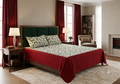 King Size Cotton Bedspread – Christmas Holly & Floral Print with Red Border | 100 × 110 Inches