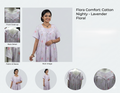 Women's Lavender Floral Print Nighty with Lace Yoke – Soft & Comfortable Full-Length Sleepwear