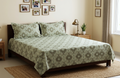 Queen Size Printed Bedspread  cottion blend with 2 Pillow Covers – 90 x 100 Inches