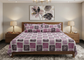Blush Leaf Print Queen Size Bedsheet with Pillow Covers – Soft Cotton Blend Double Bedsheet Set