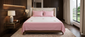 King Size Cotton Bed Sheet with Elegant Floral Center Design – Soft Pink