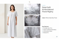Women's Floral Comfort Nighty – White with Blue Prints