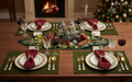 Textured Table Mat – 50 × 35 cm | Elegant Olive Green Ribbed Placemat