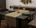 Brown & Beige Textured Woven Table Runner – 100 × 35 cm