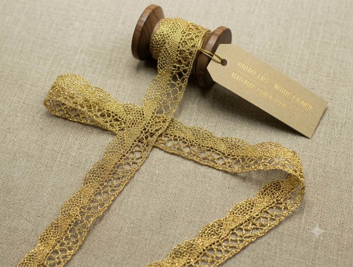 Golden Decorative Lace Trim – 1 Meter | 10m/15m Design