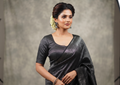 Women's Chanderi Silk Front Open Saree Blouse | Readymade Blouse for Sarees & Midi Wear | Black with Silver Woven Design