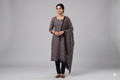 Midnight Blue Modal Silk Churidar Material Set with Traditional Printed Dupatta