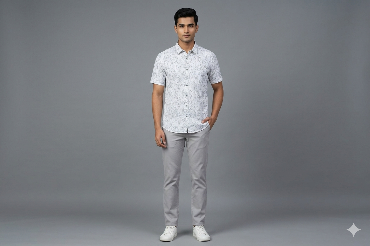 Men’s Premium Printed Casual Shirt – Soft Cotton Blend