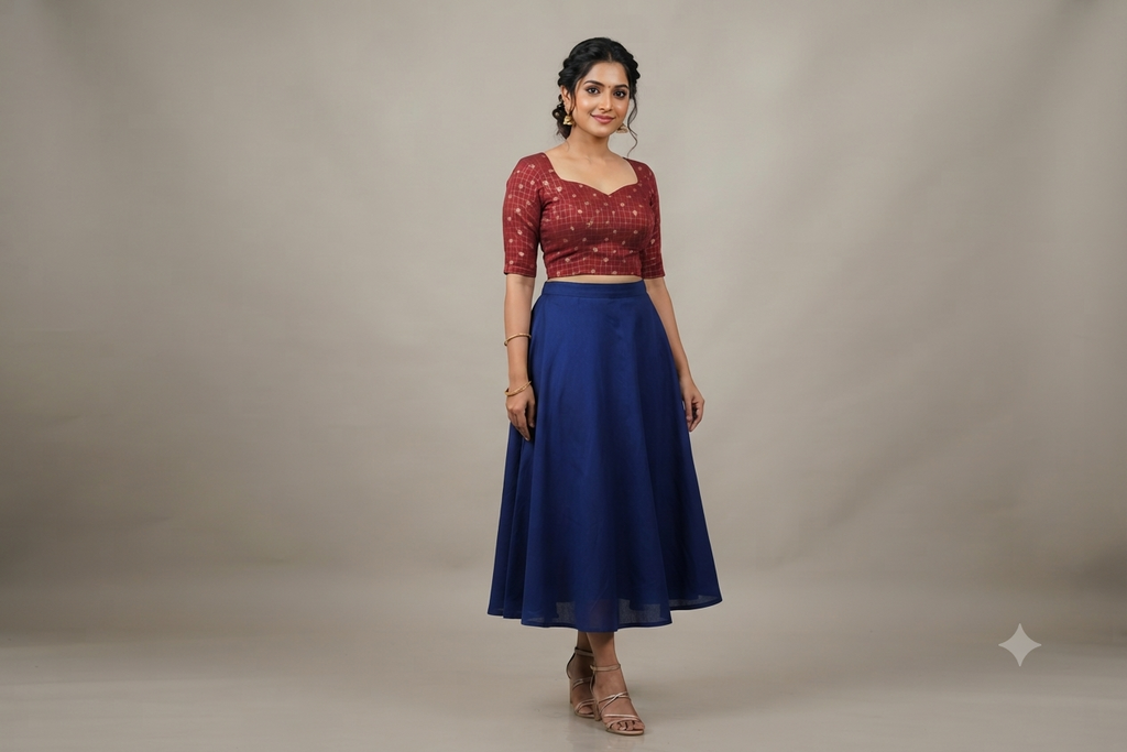 Maroon Brocade Silk Fabric for Blouses & Midi Blouses – Traditional Woven Design – Available in 1.10m, 1.50m & 2m Cuts