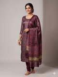 Plum Royale Modal Silk Churidar Material Set