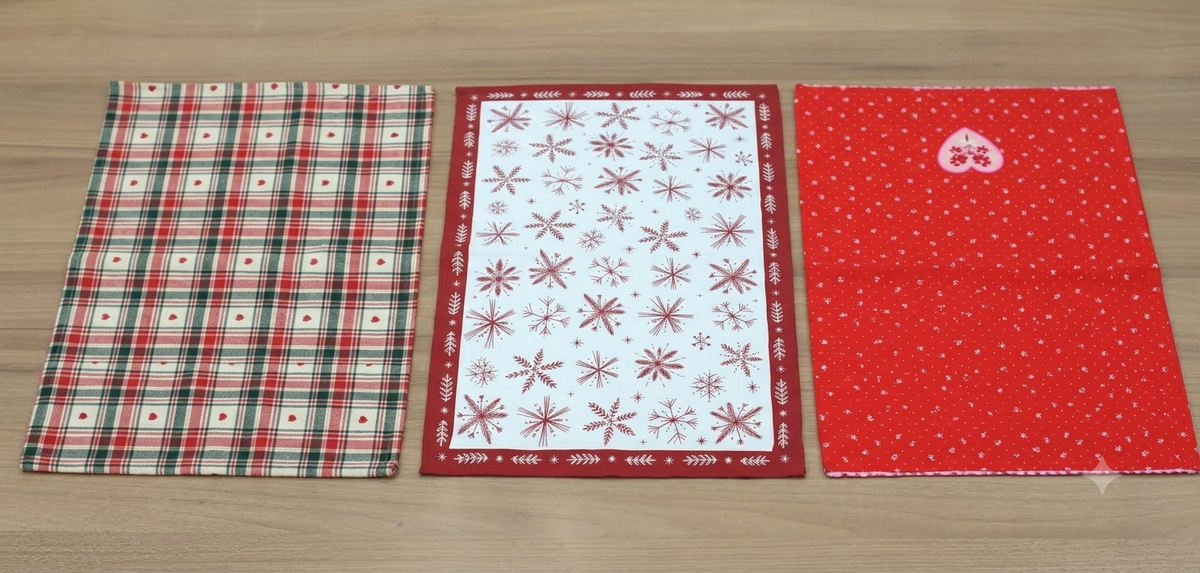 Christmas Printed Kitchen Towels Set of 3 | Festive Kitchen Towels