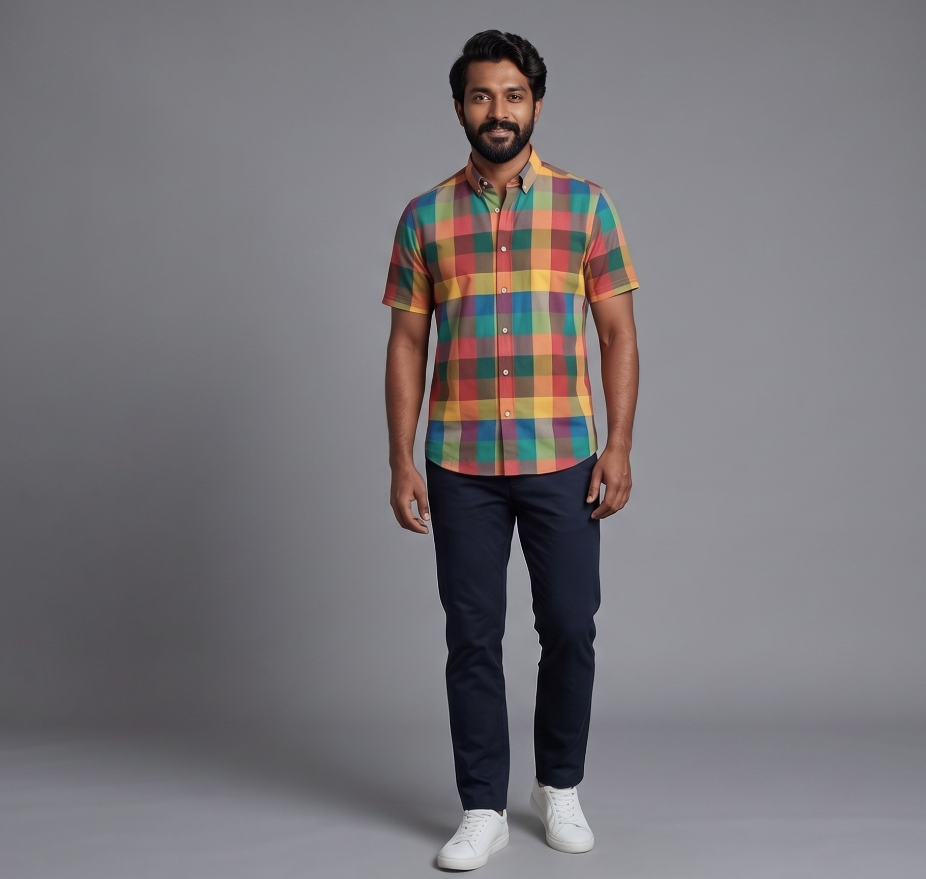 Semi Linen Running Material 58 Inch Width – Madras Check Fabric for Ladies, Men's & Kids Wear