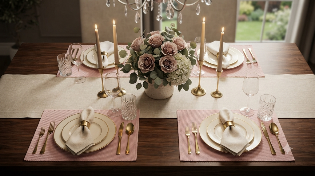 Soft Textured Table Mat – 50 × 35 cm | Elegant Dining Table Placemat