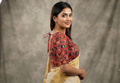 Women's Chanderi Silk Ikat Print Saree Blouse | Front Open Readymade Blouse | Red Multicolor
