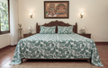 King Size Cotton Blend Bedsheet – 110 x 110 Inches | Paisley Floral Print