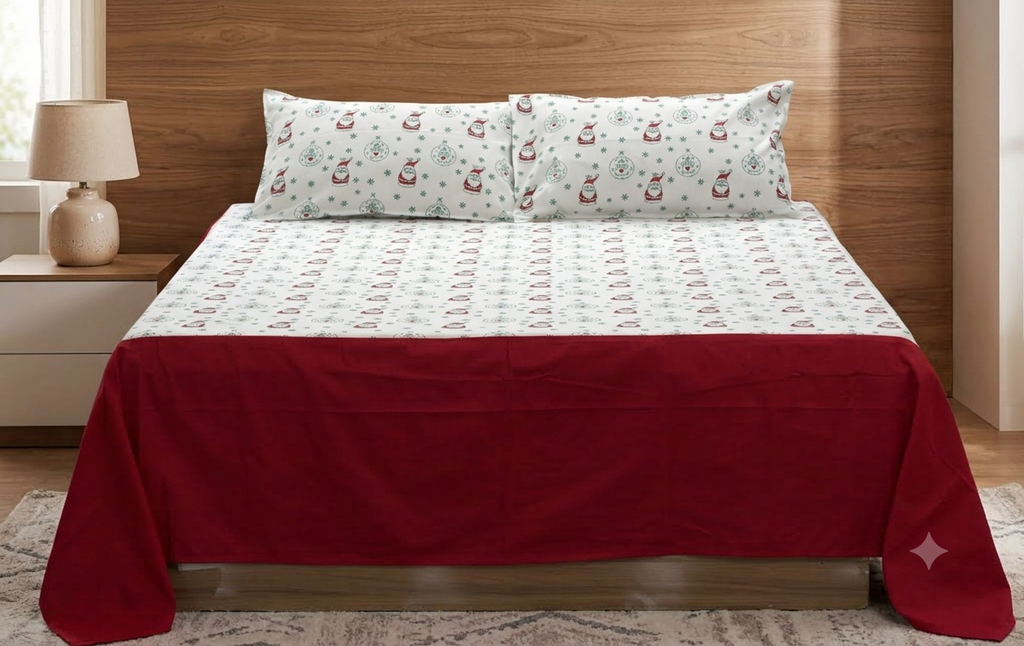 King Size Christmas Santa Printed Bedspread – 100×110 Inches