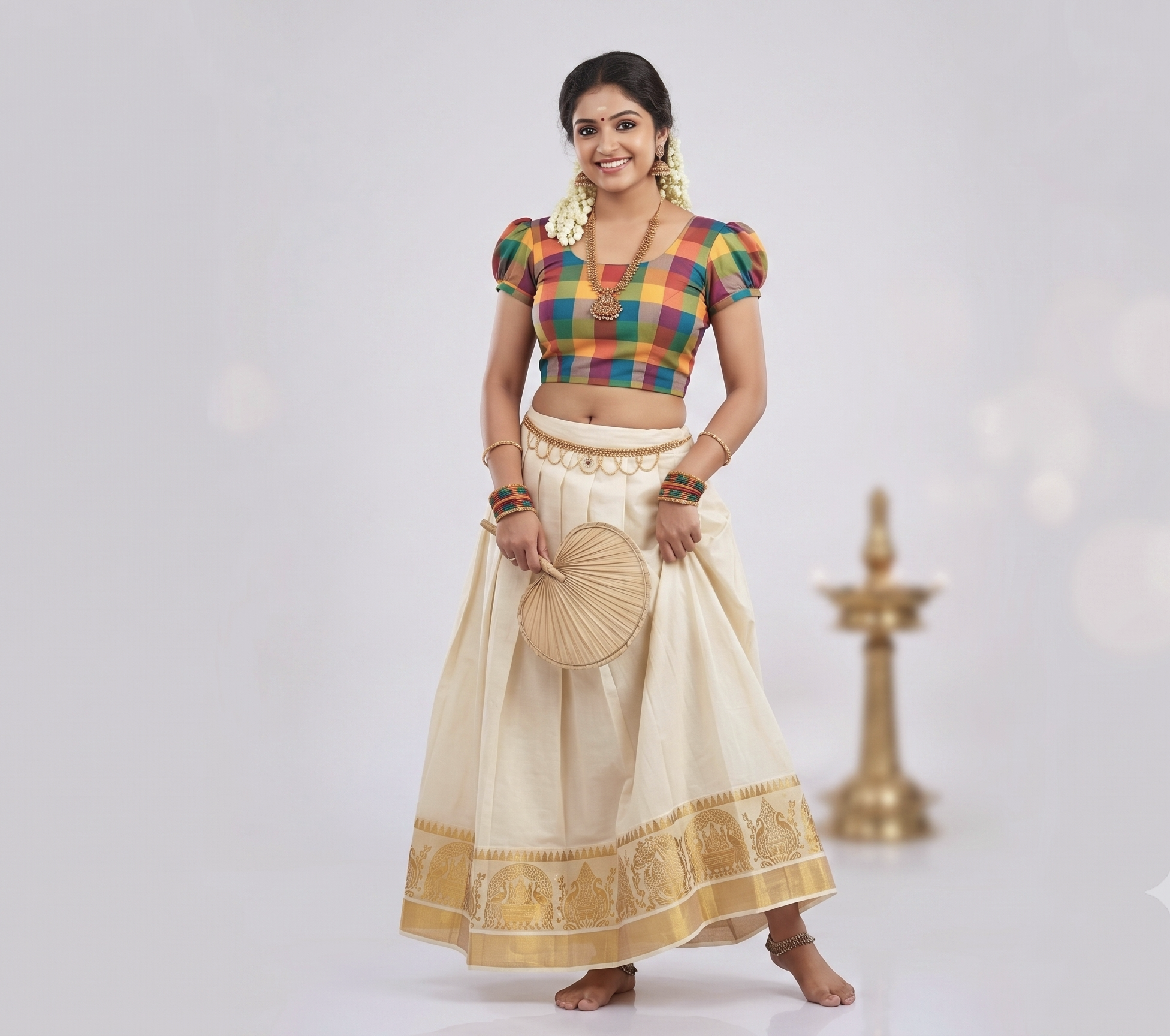 Semi Linen Running Material 58 Inch Width – Madras Check Fabric for Ladies, Men's & Kids Wear