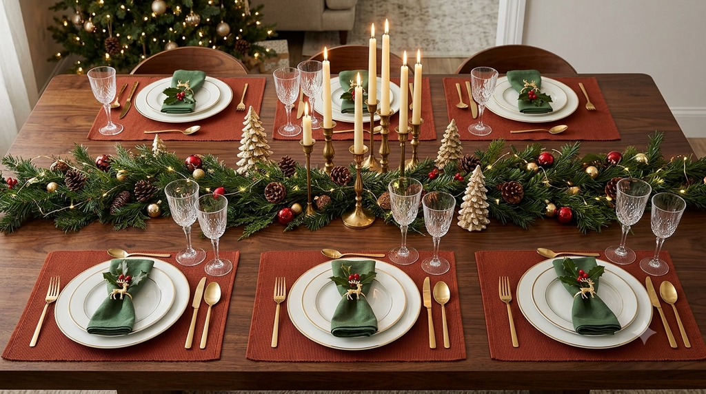 Rust Brown Textured Table Mat – Ribbed Design