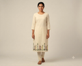 Premium Mul Cotton Embroidered Dress Material for Women – Off White Floral Embroidery | 44 Inch Width | 2.5 Meter (Top Fabric Only)