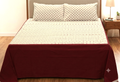 King Size Cotton Bedspread with 2 Pillow Covers – Ivory & Maroon Polka Dot Printed Bed Cover