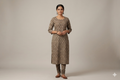 Earthy Brown Kalamkari Print Cotton Churidar Material – 44 Inch Width | 2.5 Meter Top Fabric