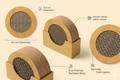 6 Pcs Bamboo Coaster Set with Holder – 9.5 cm Round Heat Resistant Tea & Coffee Cup Coasters