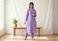 Lavender Bloom Berlin Silk Dress Material Set-56"