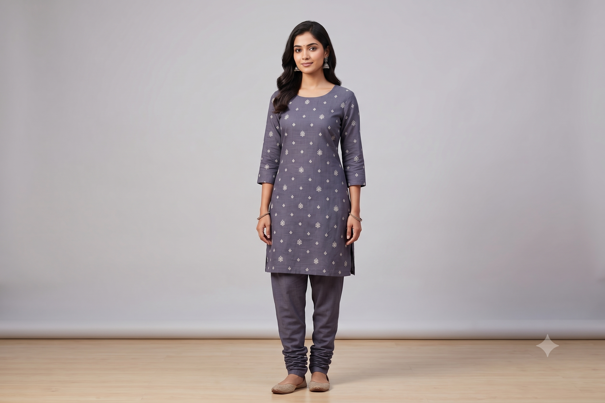 Dusty Purple Semi Linen Dress Material Set | Top & Bottom Fabric | 44" Width