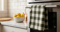 Checkered Kitchen Towels Set of 3 | Cotton Kitchen Towels