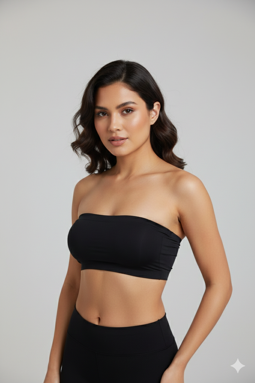 Women’s Lightly Padded Strapless Tube Bra – Seamless Comfort Fit