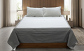 King Size Cotton Bedspread with 2 Pillow Covers – Elegant Grey & White Geometric Print |