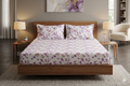Elegant Purple Floral Queen Size Bedsheet with 2 Pillow Covers – Soft Cotton Blend Bedding Set