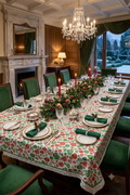 Festive Christmas Bauble Printed Cotton Table Cover with Lace Trim – Nushio by Pulpel