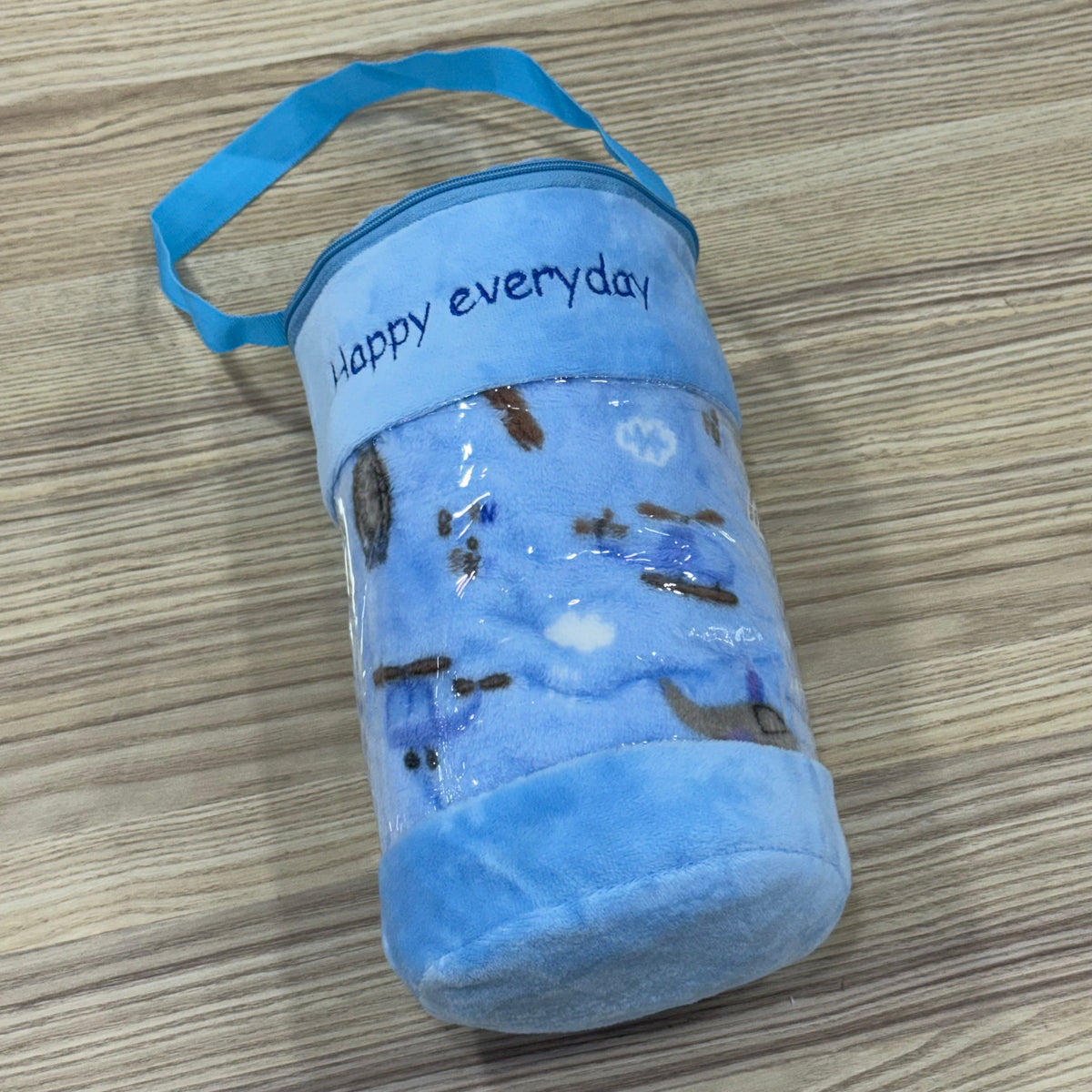 Ultra-Soft Imported Airplane Print Baby Blanket with Carrying Case (1m x 7cm)