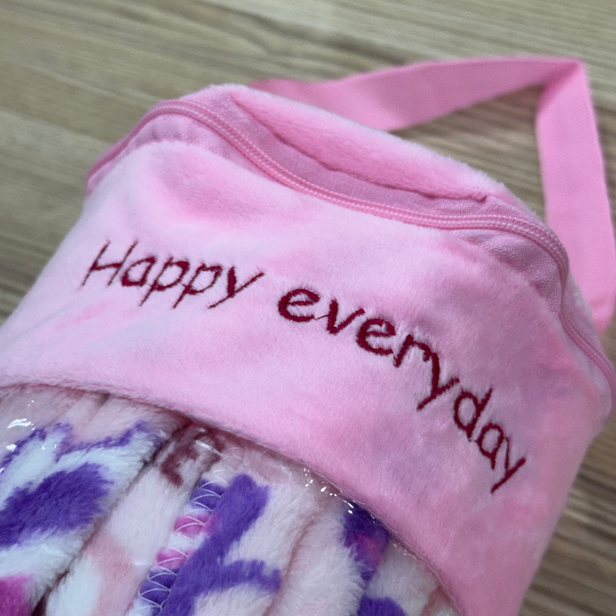 Ultra-Soft Plush Pink Teddy Bear Baby Blanket with Portable Travel Carrying Case