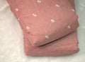 Dusty Rose Semi Linen Embroidered Top & Bottom Dress Material Set (2.75 m + 2 m) - Main Product Image - Linen Embroidered - Nushio