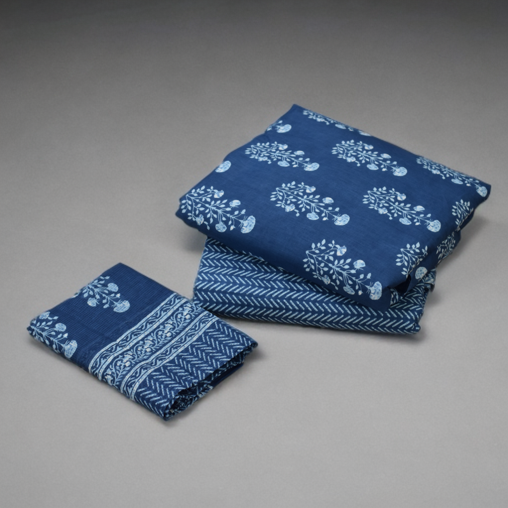 Cotton Churidar Material Set with Dupatta | Nushio