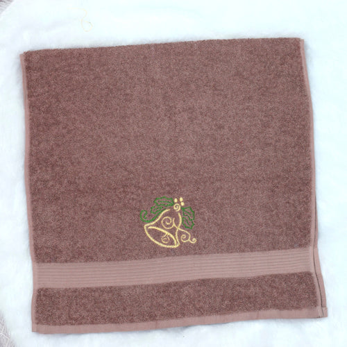 Christmas Bell Embroidered Turkish Hand Towel - 19x38 Inch - View 2 - Embroidered - Nushio