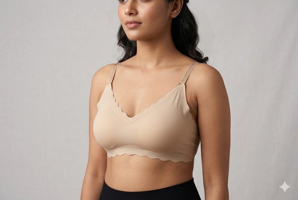 Seamless Nude Everyday Comfort Bra for Women – Lightly Padded, Wire-Freesize