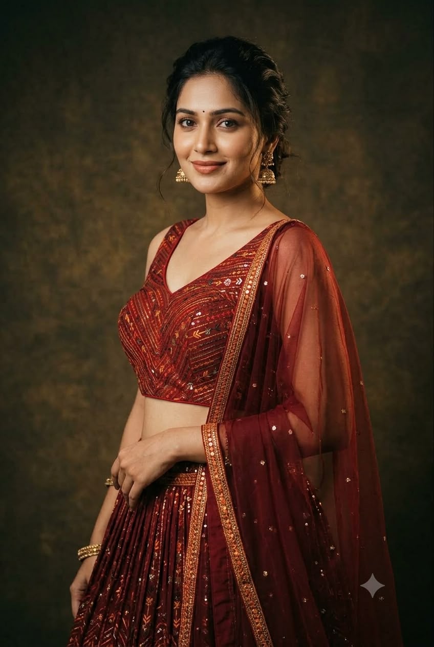 Maroon Padded Readymade Saree Blouse with Intricate Sequin & Thread Embroidery & Dori Tie-Up