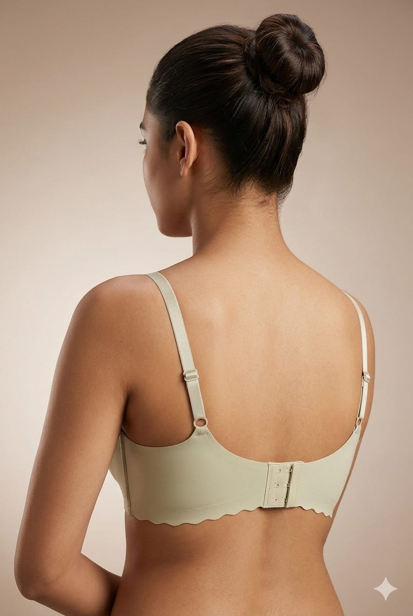 Seamless Nude Everyday Comfort Bra for Women – Lightly Padded, Wire-Freesize