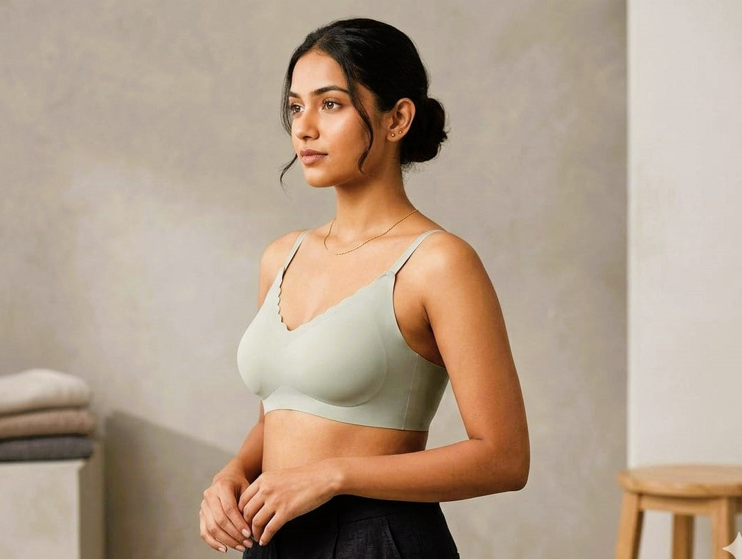 Seamless Nude Everyday Comfort Bra for Women – Lightly Padded, Wire-Freesize