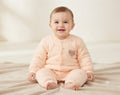Imported Baby Winter Romper Set with Press Button Closure – Light Baby Peach (9–12 Months)
