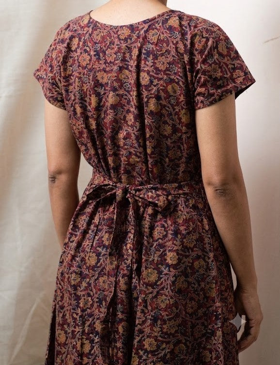 Women's Floral Print Knee Length Cotton Nighty | Front Button House Dress | Soft & Comfortable Sleepwear
